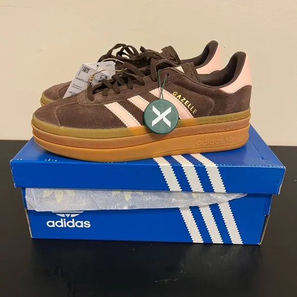 Adidas Gazelle Bold Brown and Ivey Pink Sneakers