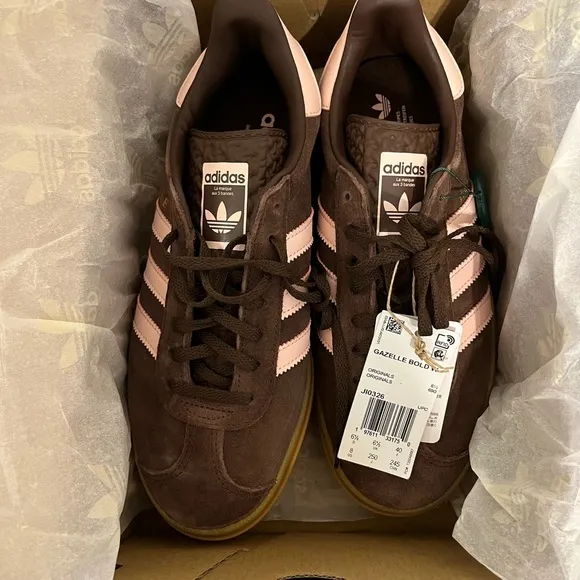 Adidas Gazelle Bold Brown and Ivey Pink Sneakers