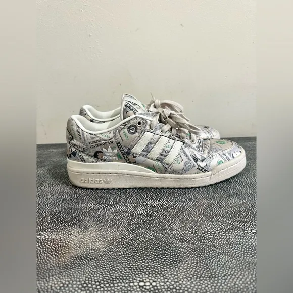 ADIDAS JEREMY SCOTT White and Gray Artistic Sneakers