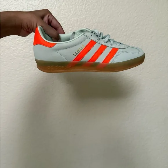 adidas Mint Green and Orange Sneakers