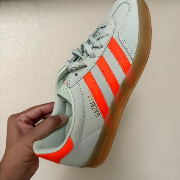 adidas Mint Green and Orange Sneakers