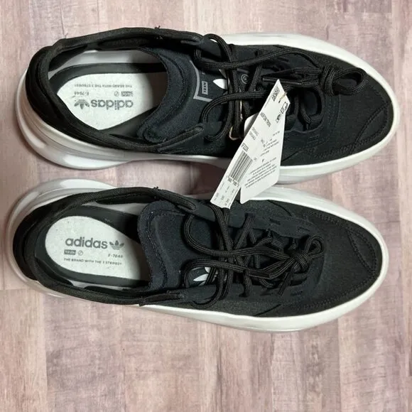Adidas Originals AdiFOM TRXN Mens Black White Lace Up Platform Sneakers Size 8.5