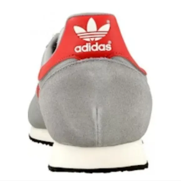 ADIDAS ORIGINALS. Gray red stripes white sneakers  Zx size 13
