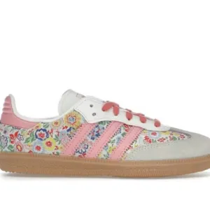 adidas Originals Pink and White Floral Sneakers Samba Liberty