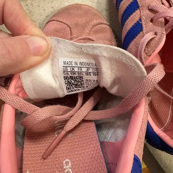 Adidas Pink and Blue Gazelle Sneakers