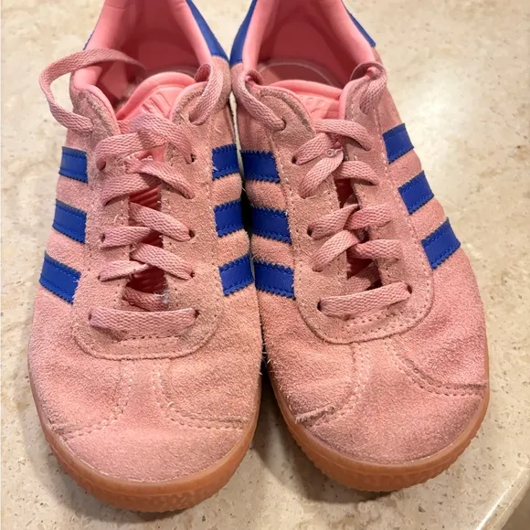 Adidas Pink and Blue Gazelle Sneakers