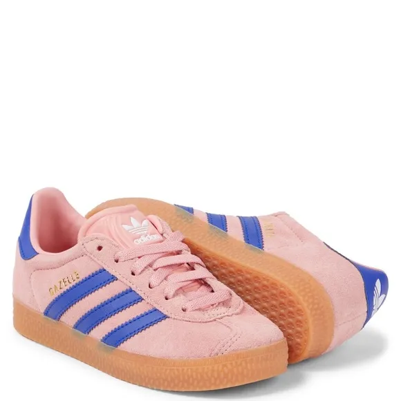 Adidas Pink and Blue Gazelle Sneakers