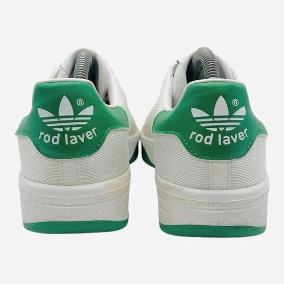 adidas Rod Laver Shoes Men Size 9.5 White Lucky Green BB8562 Sneakers