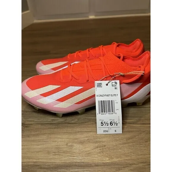 Adidas‎ X Crazyfast Elite FG Solar Energy Pack Soccer Cleats Sz 5.5 IG0593 Red