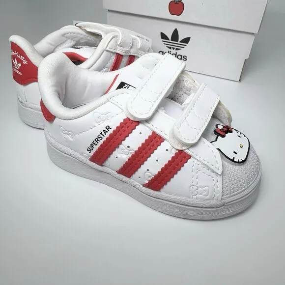 Adidas x hello Kitty Superstar CF1 GV8863 White Red 5K 20 4K Toddler Sneaker