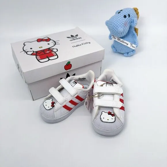 Adidas x hello Kitty Superstar CF1 GV8863 White Red 5K 20 4K Toddler Sneaker