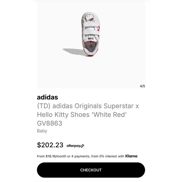 Adidas x hello Kitty Superstar CF1 GV8863 White Red 5K 20 4K Toddler Sneaker