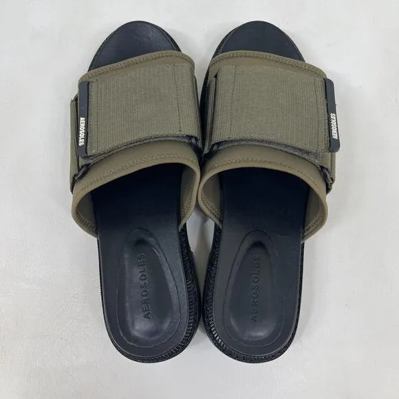 Aerosoles Taylan Platform Sandals Womens Size 11 Green Adjustable Strap