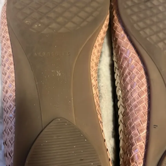 Aerosols Catalina Leather Champagne Nude Tan Square Toe Ballet Flats Shoes