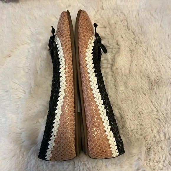Aerosols Catalina Leather Champagne Nude Tan Square Toe Ballet Flats Shoes