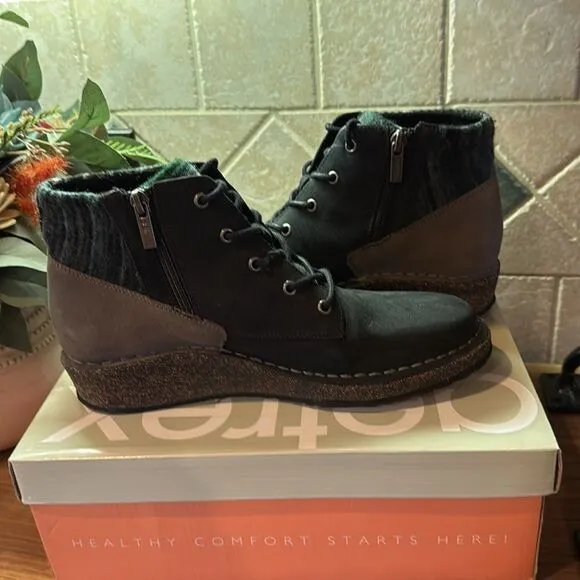 Aetrex Jolie Black Boots (Zip &amp; Tie) SD800 - 8.5