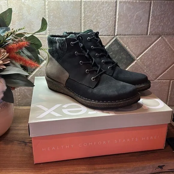 Aetrex Jolie Black Boots (Zip &amp; Tie) SD800 - 8.5