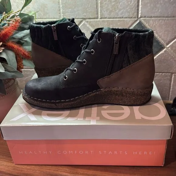 Aetrex Jolie Black Boots (Zip &amp; Tie) SD800 - 8.5
