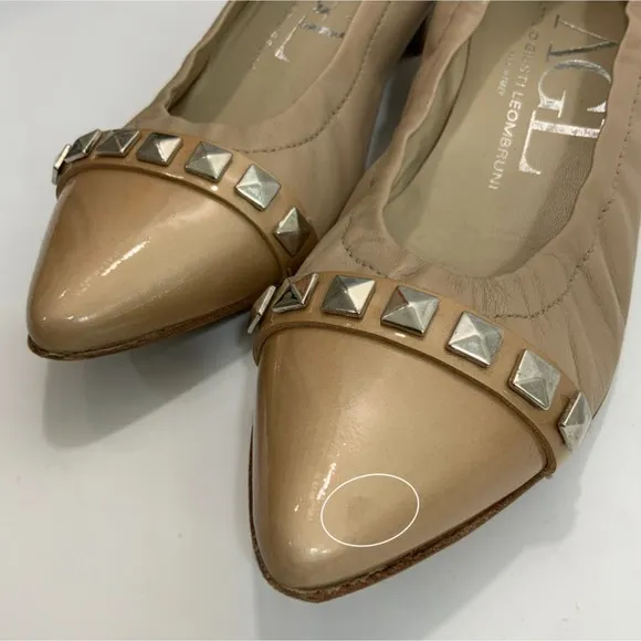 AGL Attilio Giusti Leombruni Flats Women 5.5M Leather Point toe Low Heel Italy