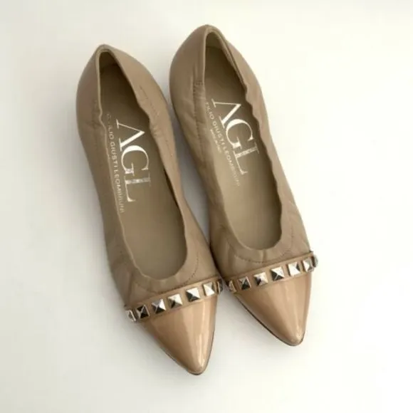 AGL Attilio Giusti Leombruni Flats Women 5.5M Leather Point toe Low Heel Italy