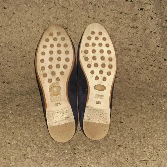 AGL-Attilio Giusti Leombruni-Navy Suede Tasseled Mules/Slip On-Sz 36.5-Excellent