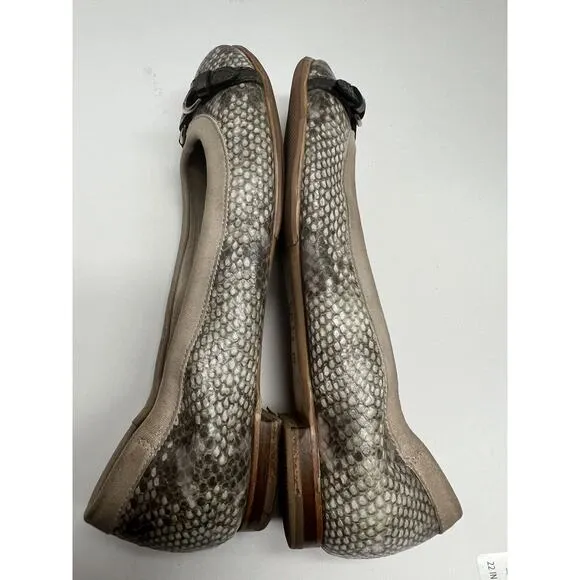AGL Attilio Giusti Leombruni Women’s Snake Skin Leather Flats Buckle 38.5 (8.5)