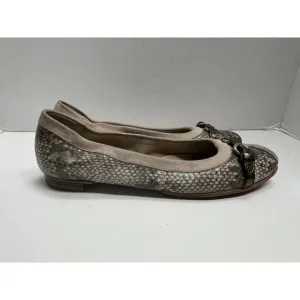 AGL Attilio Giusti Leombruni Women’s Snake Skin Leather Flats Buckle 38.5 (8.5)