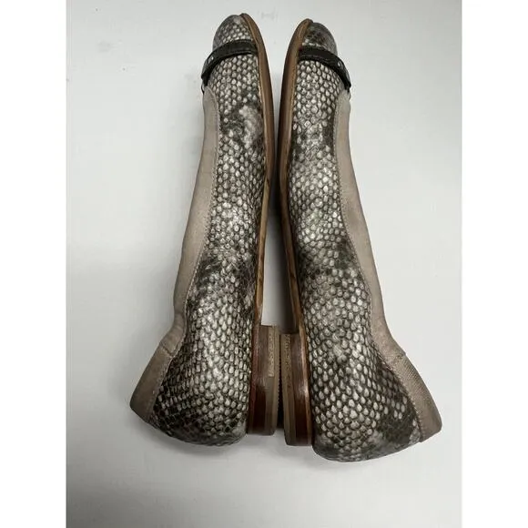 AGL Attilio Giusti Leombruni Women’s Snake Skin Leather Flats Buckle 38.5 (8.5)