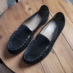 AGL Ballet Flats Womens Size 37.5 US 7/7.5 Black Leather Slip On