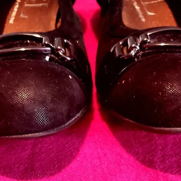 AGL Black Leather Ballet Flats Sz 8 EUC