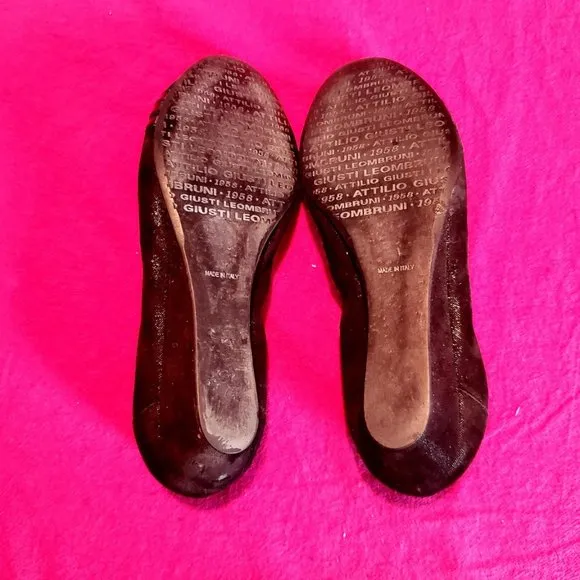 AGL Black Leather Ballet Flats Sz 8 EUC