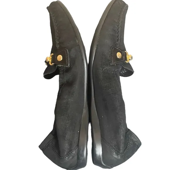 AGL Black metallic suede loafers size 39.5