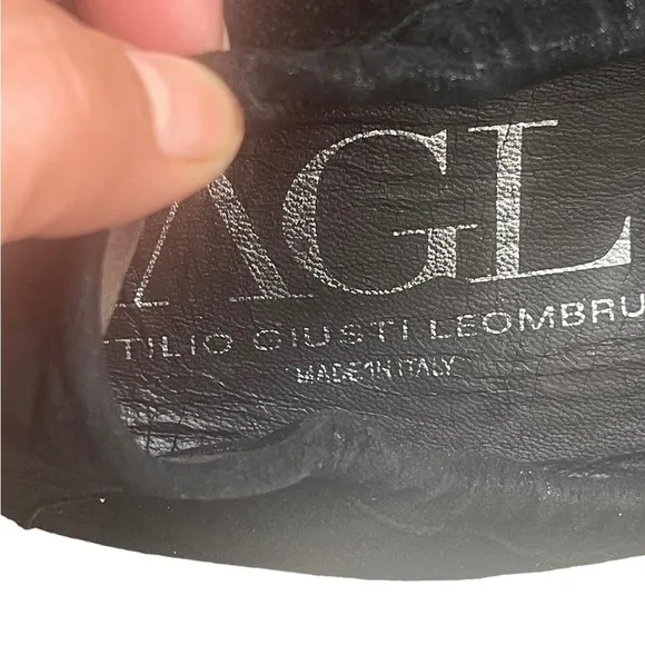 AGL Black metallic suede loafers size 39.5