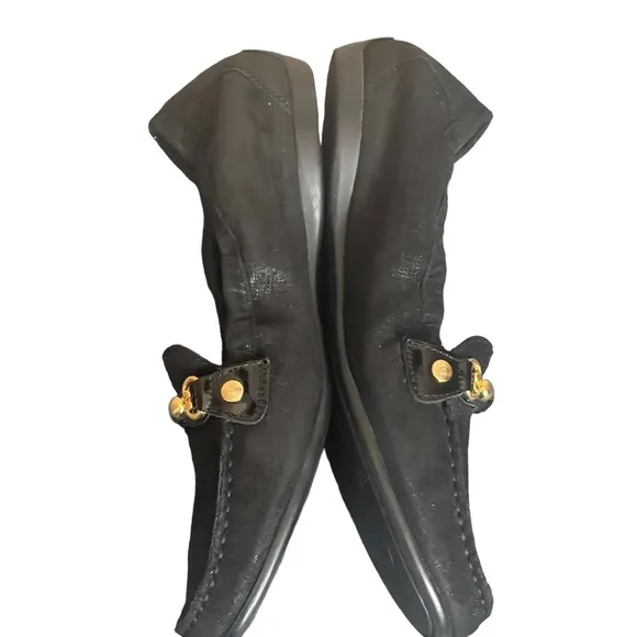AGL Black metallic suede loafers size 39.5