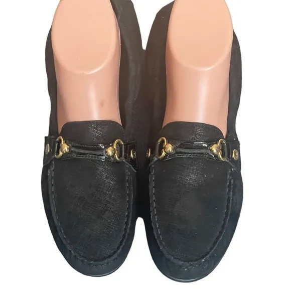 AGL Black metallic suede loafers size 39.5