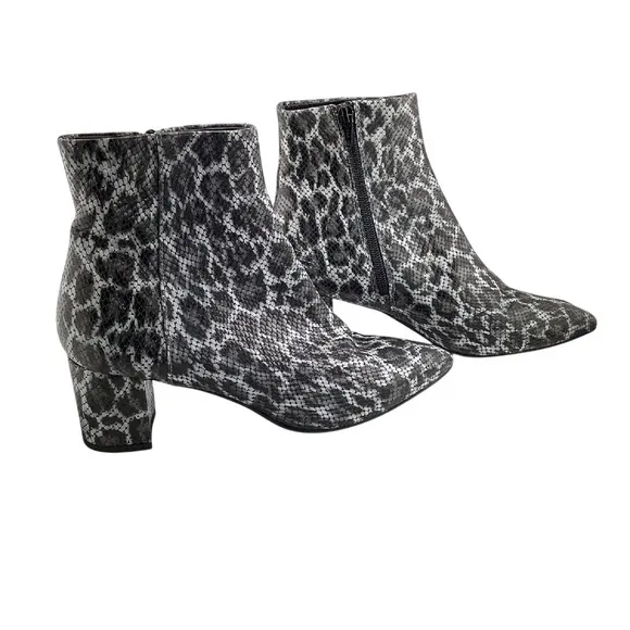 AGL Marette Leopard Ankle Womens Boots Size US 8.5 EU 38.5 Block Heel Snake Skin