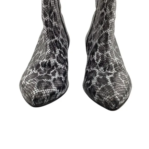 AGL Marette Leopard Ankle Womens Boots Size US 8.5 EU 38.5 Block Heel Snake Skin