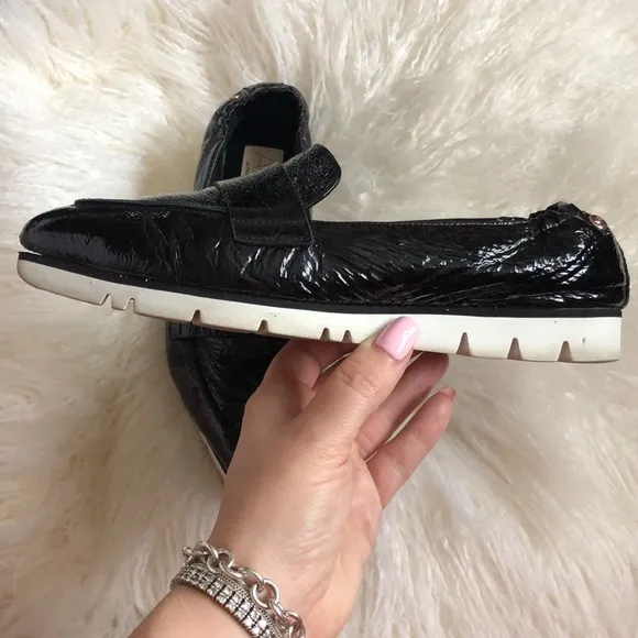 AGL micro pointed toe loafers PLATFORM BLACK PATENT  LEATHER