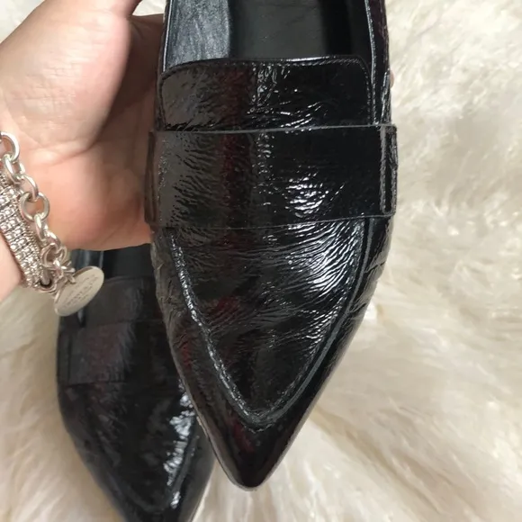 AGL micro pointed toe loafers PLATFORM BLACK PATENT  LEATHER
