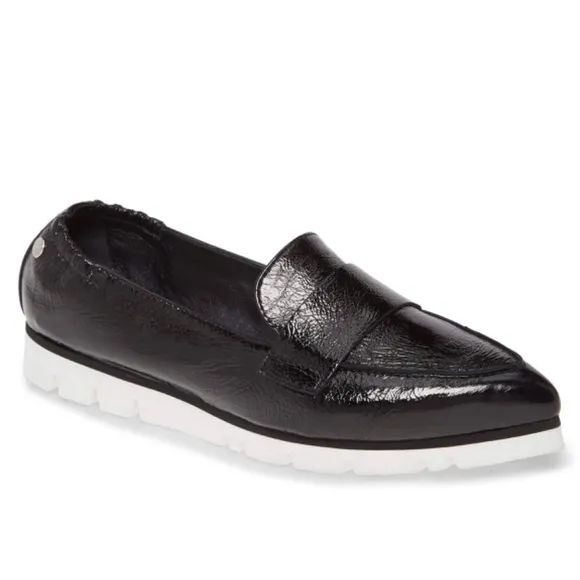 AGL micro pointed toe loafers PLATFORM BLACK PATENT  LEATHER