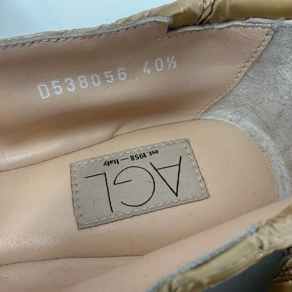 AGL Moccasins Women's 10.5 (40.5) Beige Softy Moc Calfskin Leather Flats NWOT