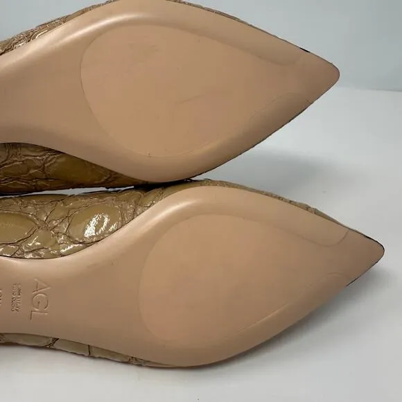 AGL Moccasins Women's 10.5 (40.5) Beige Softy Moc Calfskin Leather Flats NWOT