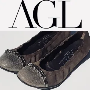AGL Slip-on Ballet Flats Brown Size 38