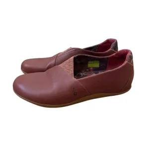 Ahnu Tola Leather Slip On Shoes Flats Casual Walking Burgundy Women’s Size 10