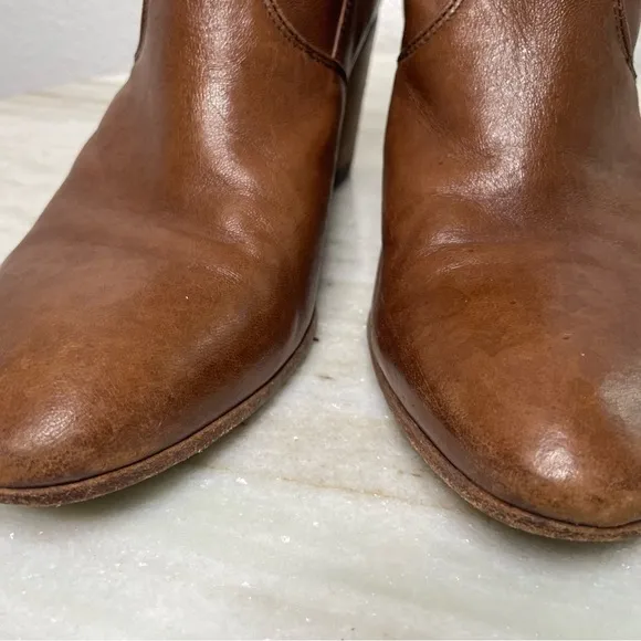 Alberto Fermani boots heeled brown soft leather sz 7 or 38 pull on