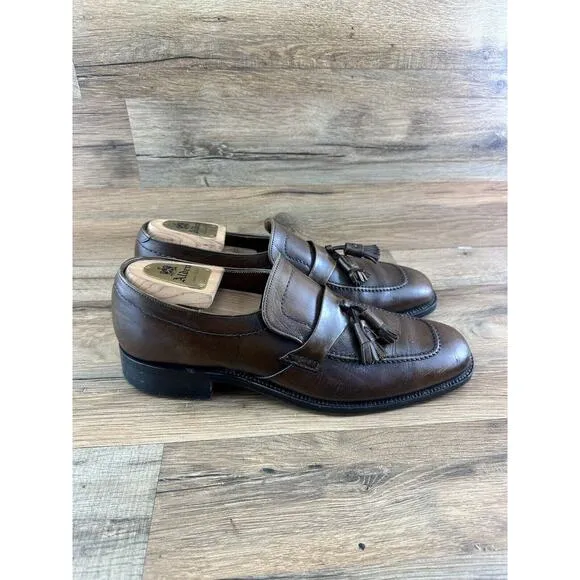 Alden New England Brown Leather Loafers Slip Ons Casual Shoes Mens Size …