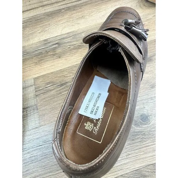 Alden New England Brown Leather Loafers Slip Ons Casual Shoes Mens Size …