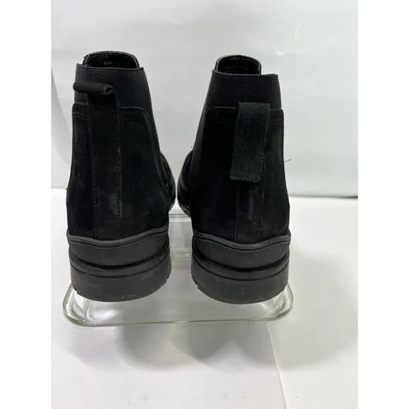 Aldo Men's Size 10 Black Chelsea Lug Boots Water Resistant Pull On Suede Like