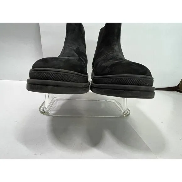 Aldo Men's Size 10 Black Chelsea Lug Boots Water Resistant Pull On Suede Like