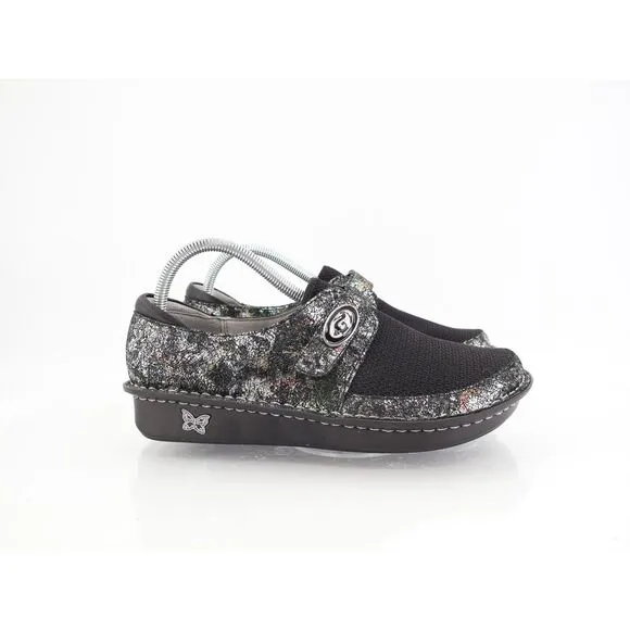 Alegria Alegria Brenna Romantical Loafers Womens 39 9 Black Silver Leather Mesh